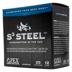 Apex Waterfowl S3 Steel 12 Ga 3" 1 1/4 Oz 250 Rd Case